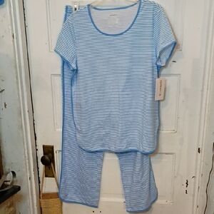Blue Striped Pajama Set